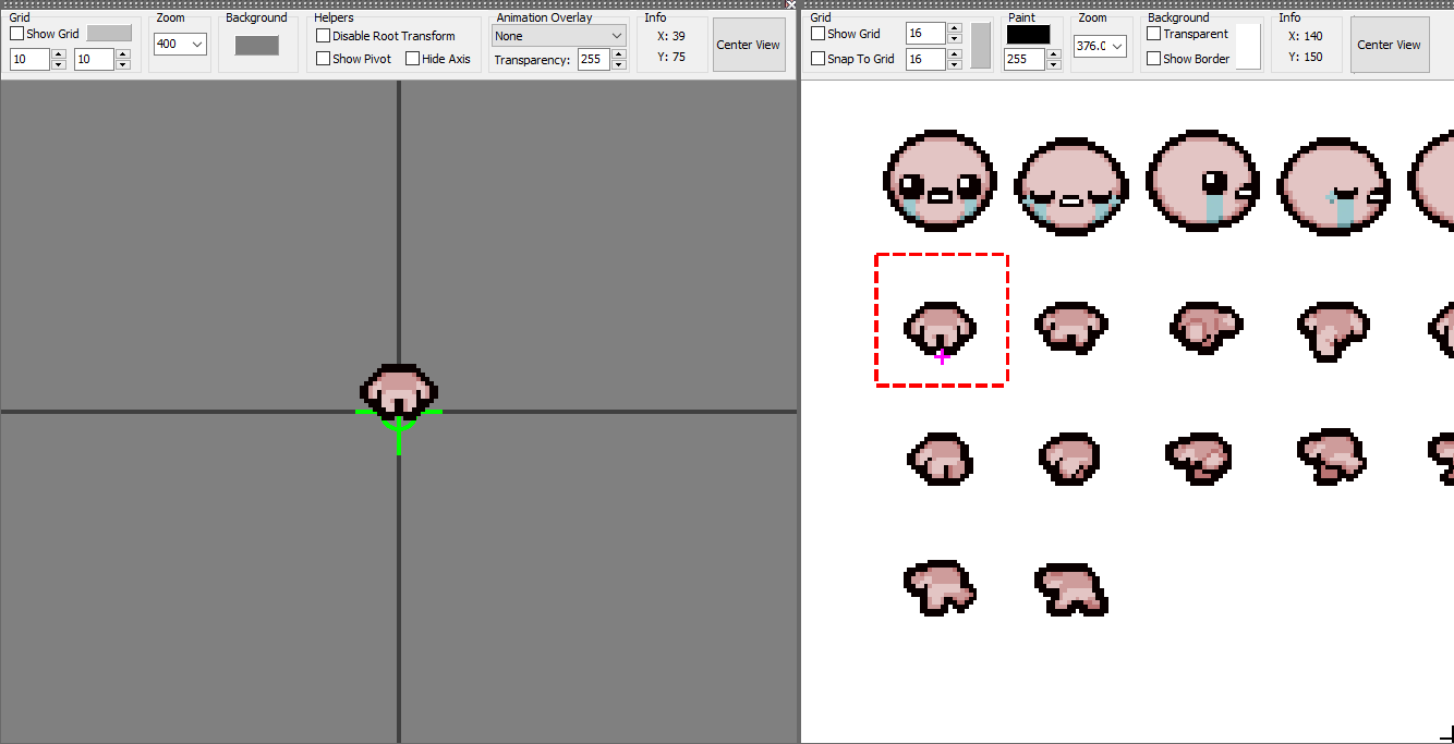 Spritesheet Editor grid
