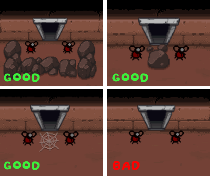 Several examples of how to block doors that are disabled