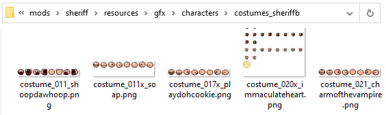 Alternate spritesheets for costumes