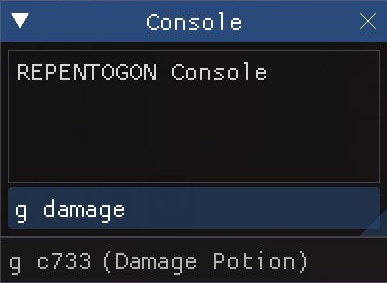 Debug console give item