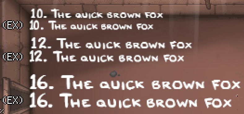 Team Meat fonts with EX versions