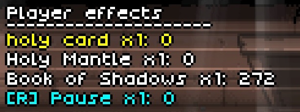 Player effects list